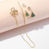 Xuhui brand exquisite and light luxury copper plated with real gold and set with zircon 925 silver needles, multiple pieces, one card, Christmas element design fashionable stud earrings Application Scenario